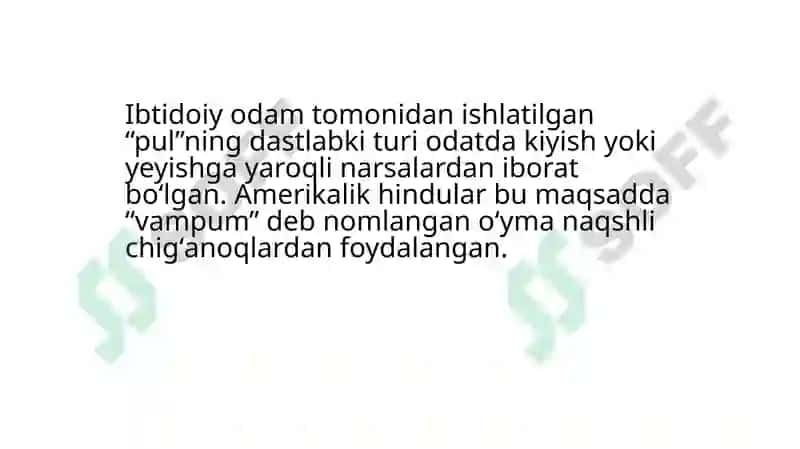Pulning paydo boʻlishi tarixi va vazifalari 3