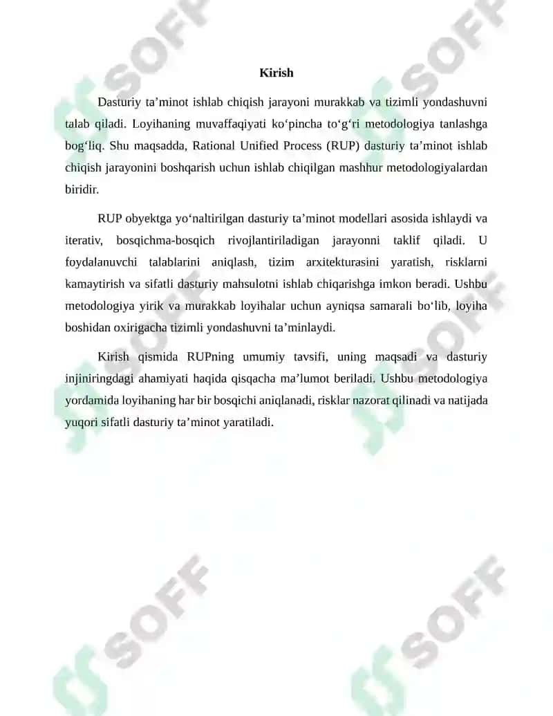 Rational Unified Process (RUP) metodologiyasi 3