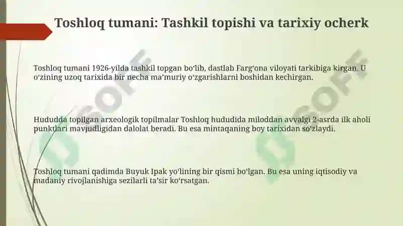 Fargonavoiloyati Toshloqtumani 3