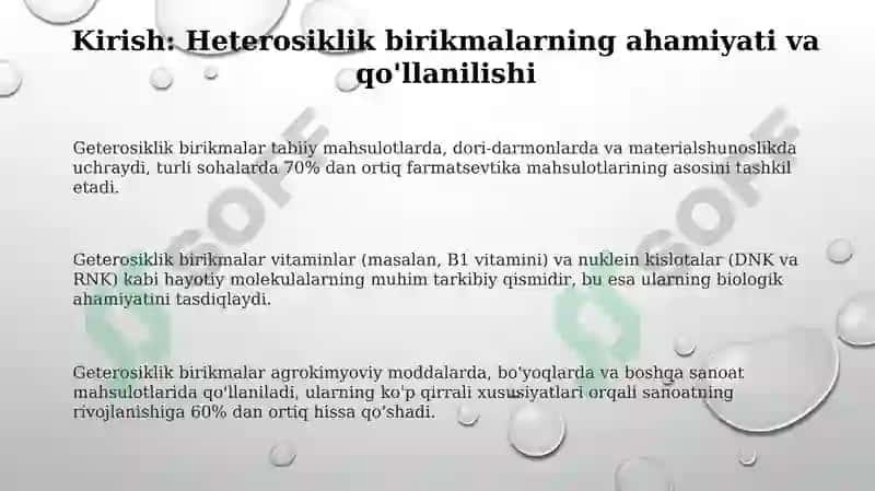 Geterosiklik birikmalar 3