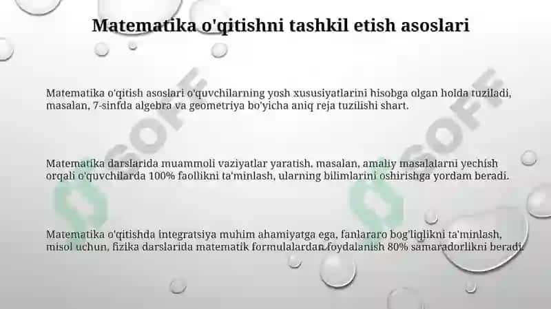 Matematika o'qitishni tashkil etish 3