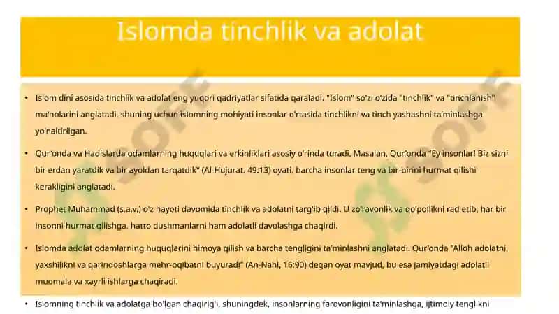 Islomda tinchlik va adolat 3