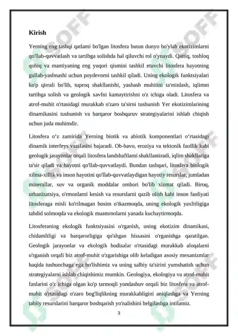 Litosferaning EKOLOGIK FUNKSIYASI 3