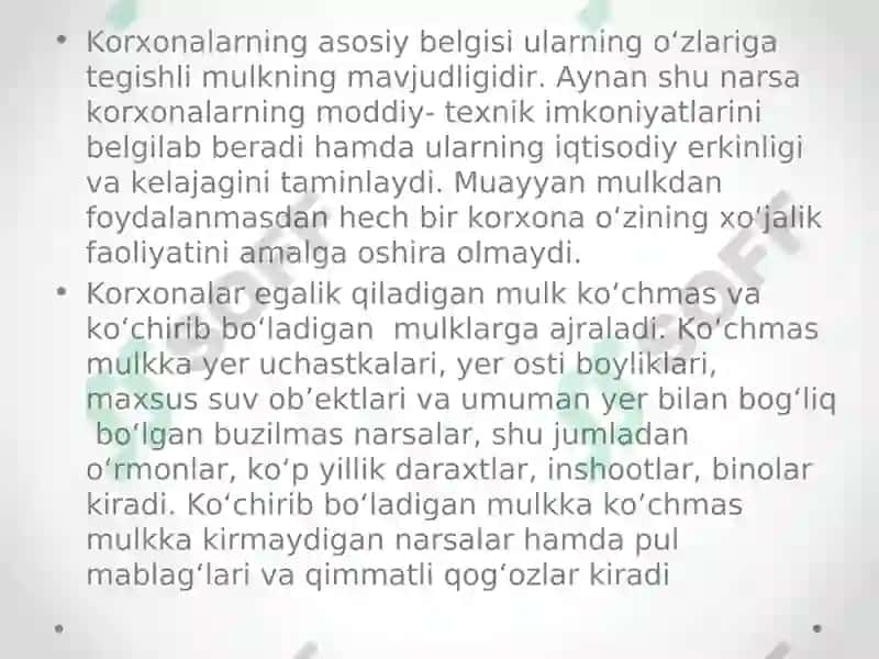 Korxonaning asosiy fondlari va ishlab chiqarish quvvati 3