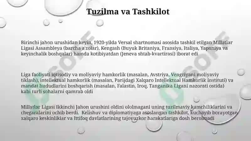 Millatlar Ligasi va uning faoliyati 3