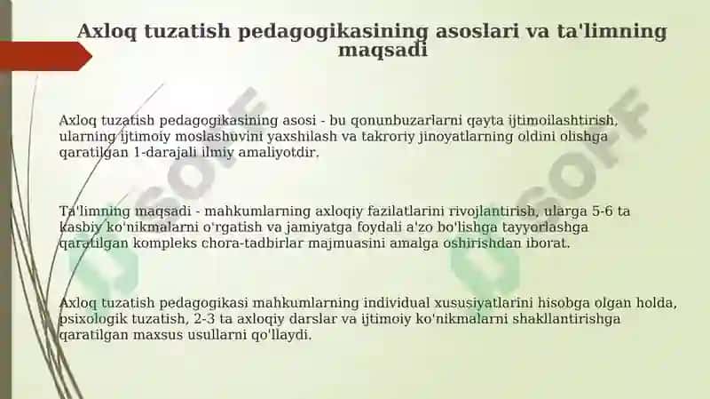 Axloq tuzatish pedagogikasining asoslari 3