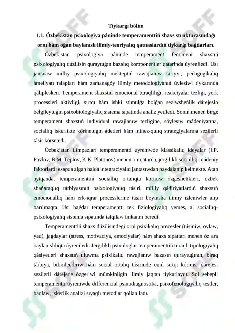 Temperament shaxs strukturası sıpatında 3