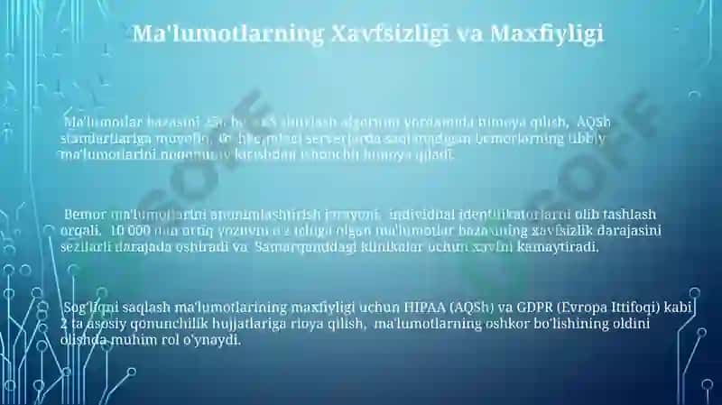 Tibbiy Ma'lumotlar Bazasini Loyihalash 3