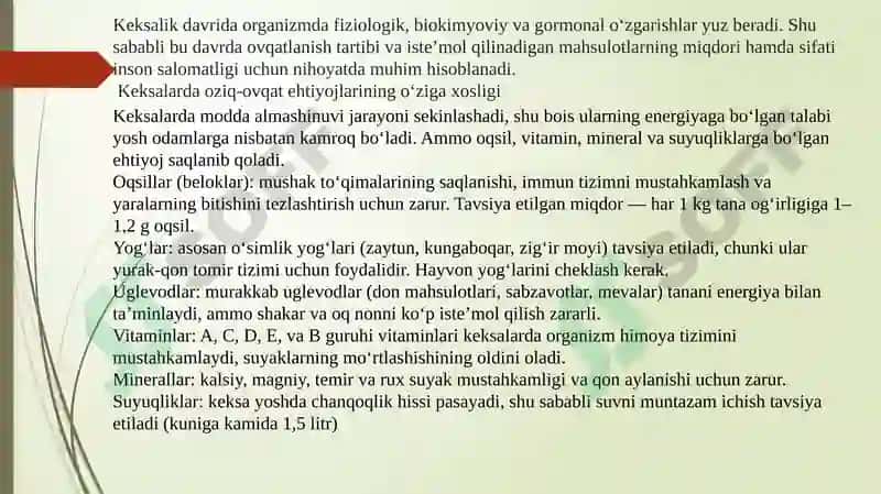 Keksa yoshda unumli ovqatlanish 3