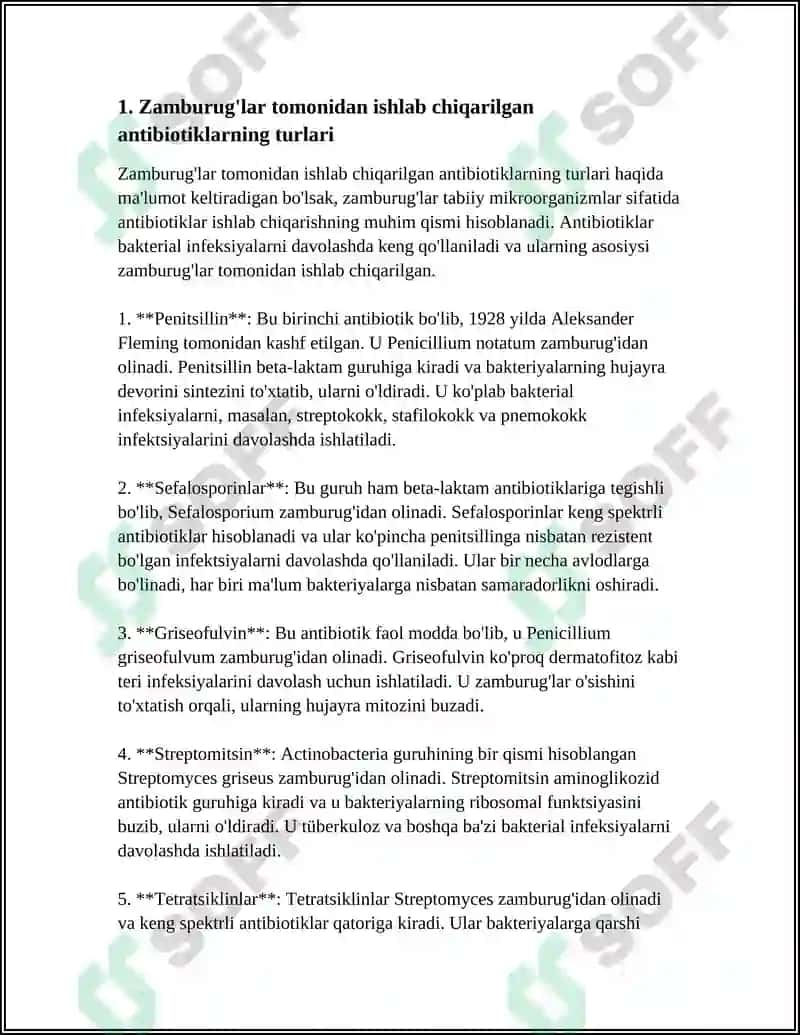 ZAMBURUGʻLAR SINTEZ QILADIGAN ANTIBIOTIKLAR 3