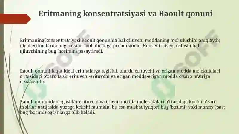 Eritmalarning kolligativ xossalari 3