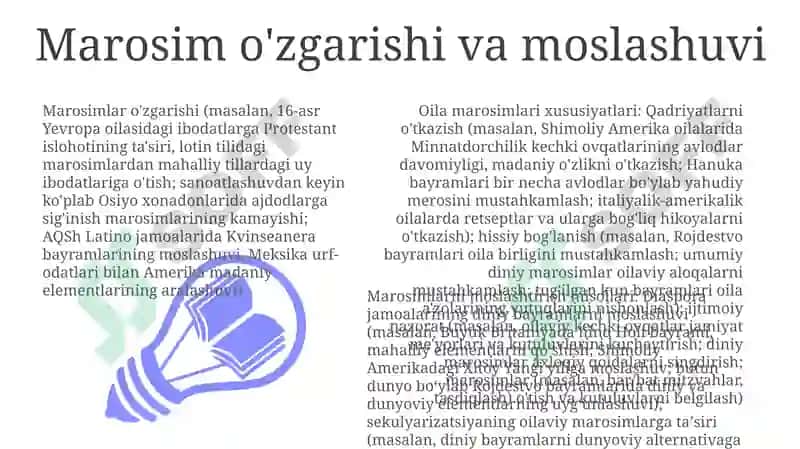 Marosimlar va Oilaviy Uyg'onish 3