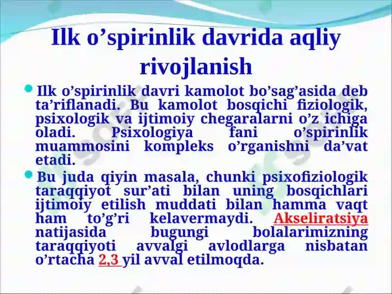 Ilk o’spirinlik davri psixologiyasi 3