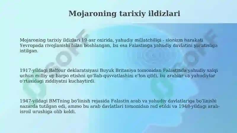 Mojaroning tarixiy ildizlari 3