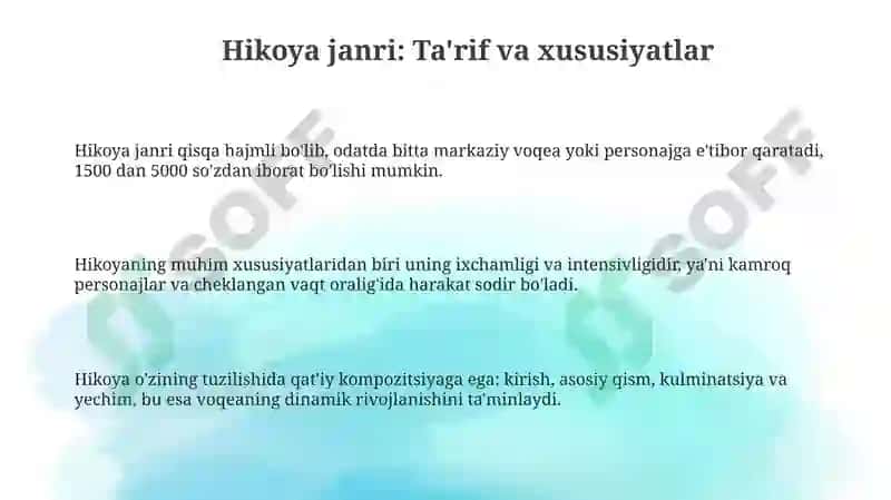 Hikoya janri va badiiy tahlili 3