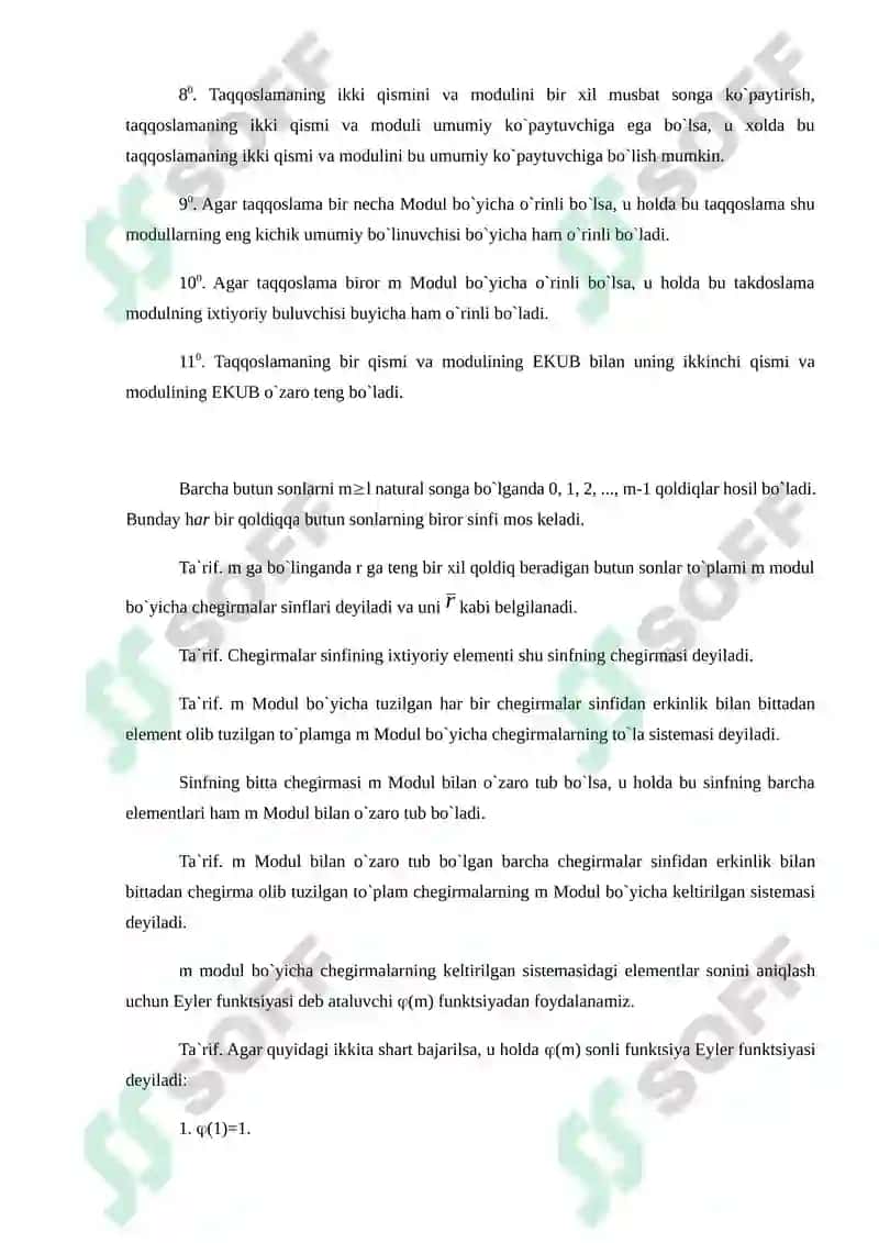 Ixtiyoriy tub modul bo'yicha taqqoslamalar 3