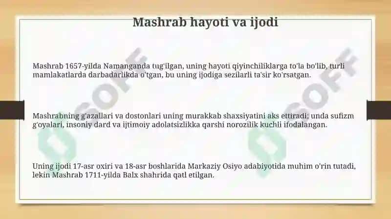 Mashrab lirikasi 3