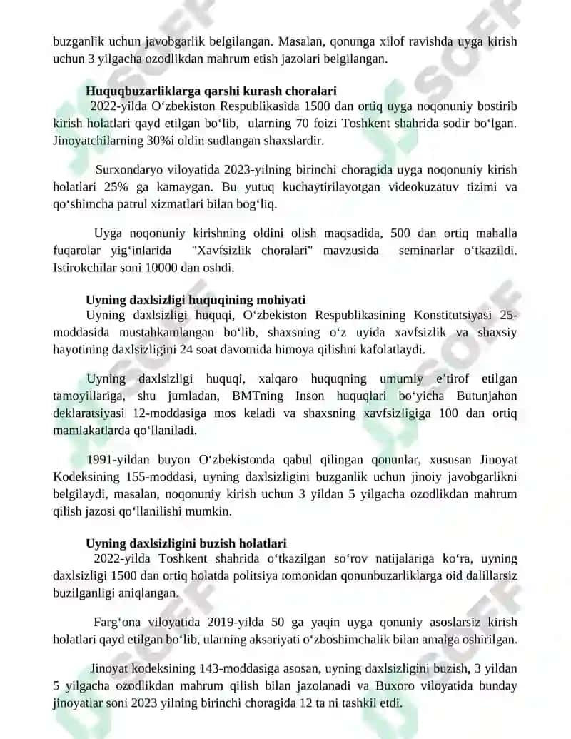 Uyning daxlsizligi huquqi 3