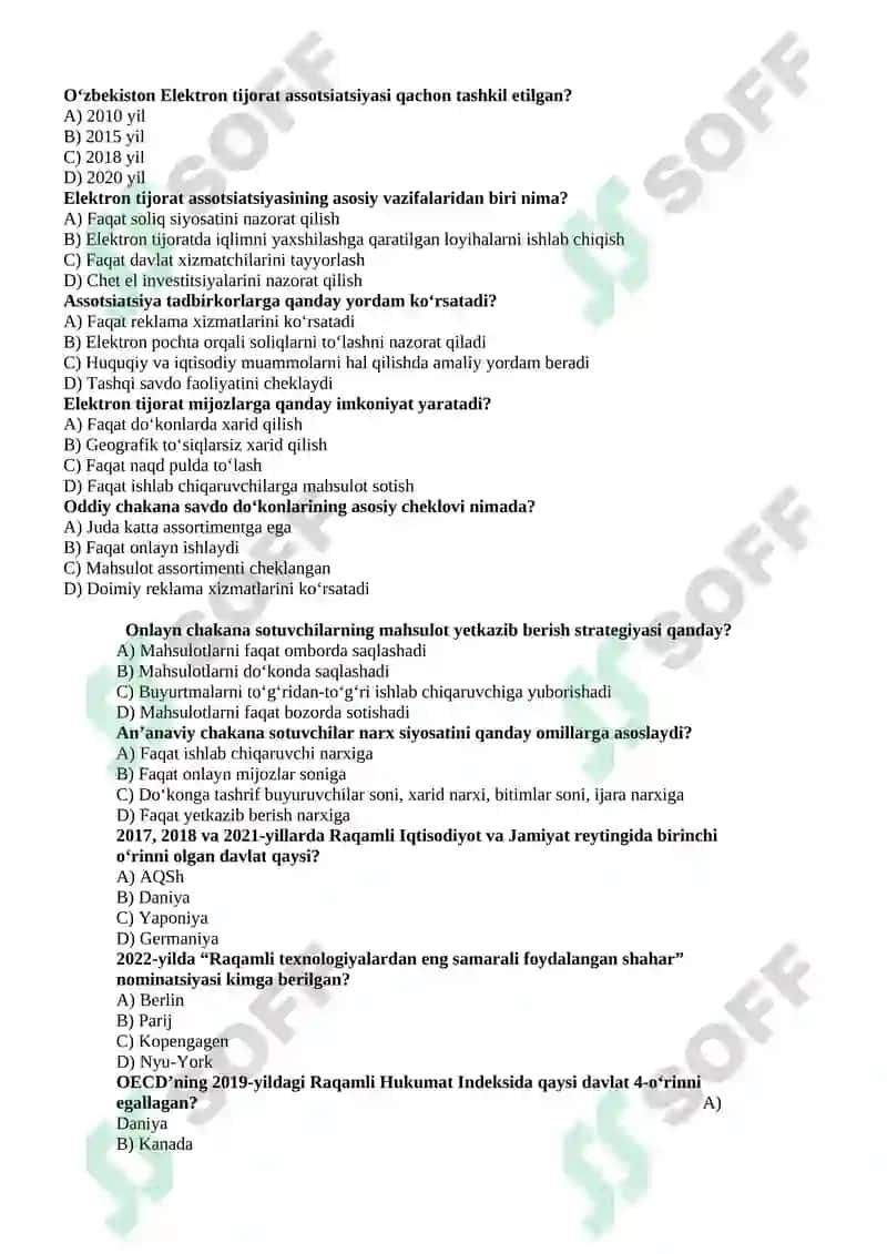 Informatika va AKT fanidan yakuniy bosqichda tushadigan savollar. va javoblari bilan. 3