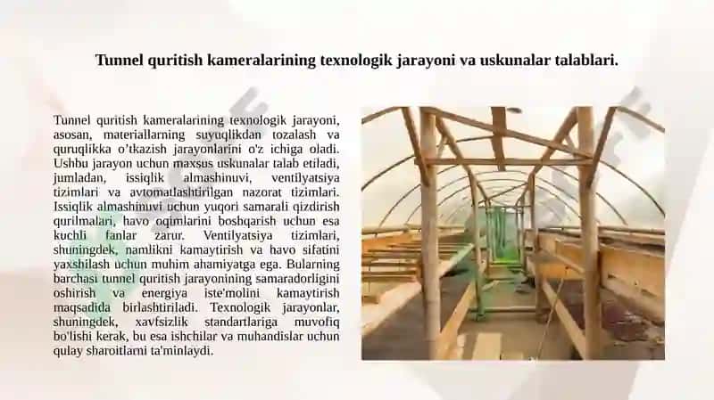 Tunnel quritish kameralarini ishlabchi qarish quvvati 3