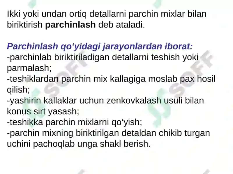 METALLARNI PARCHINLASH VA KAVSHARLASH 3