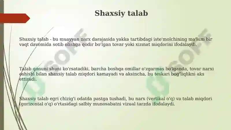Shaxsiy talab 3