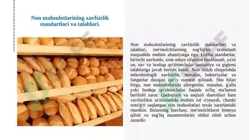 Non mahsulotlarining xavfsizlik standartlari va talablari 3