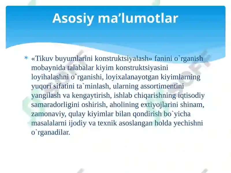 Tikuv buyumlarini konstruksiyalash 3