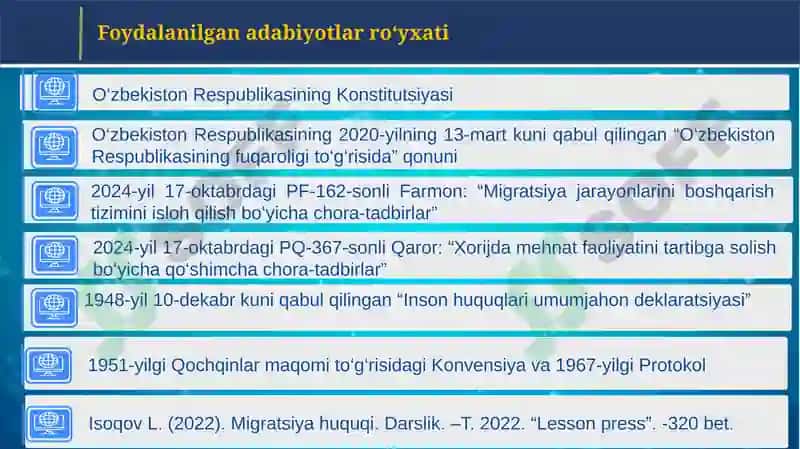 Xalqaro migratsiya huquqi fani 3