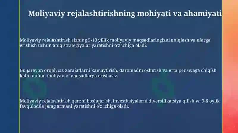 Moliyaviy rejalashtirish 3