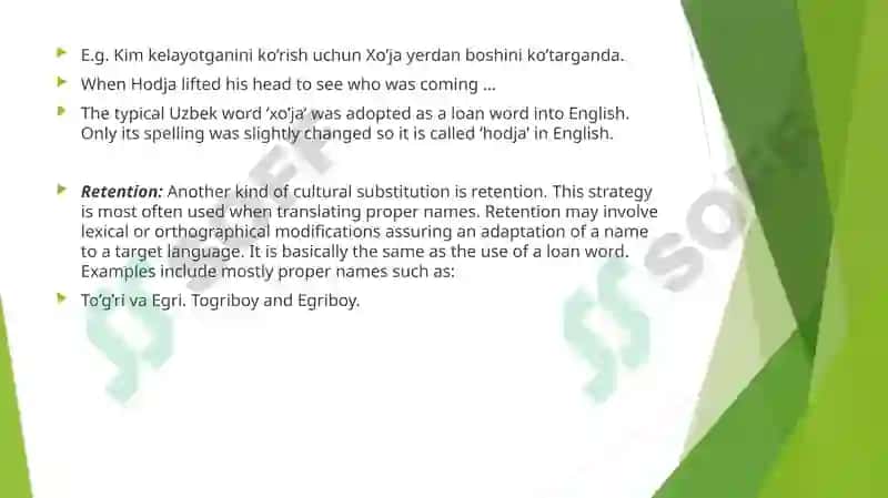Translate cultural words , words of real or national colour 3