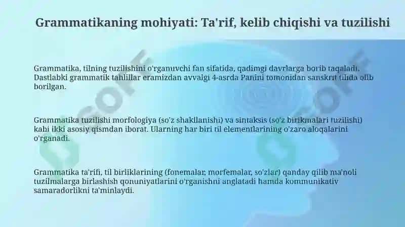 Grammatika-til strukturasini o'rganish 3