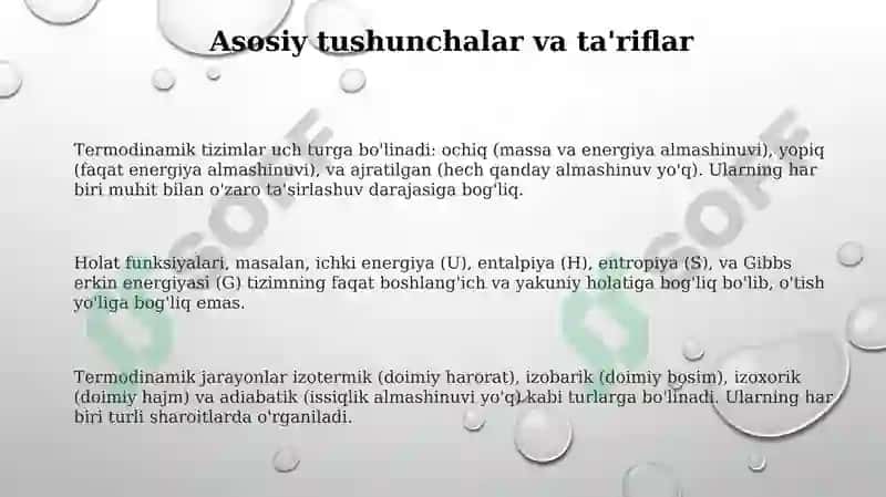Kimyoviy termodinamika asoslari 3