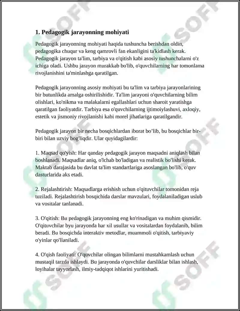 BIR BUTUN PEDAGOGIKALIK JARAYON VA UNING BOSQICHLARI 3