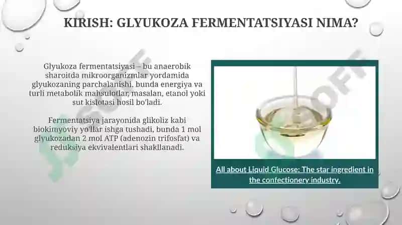 Glyukozaning bijg'ishidan olinadigan mahsulotlar 3
