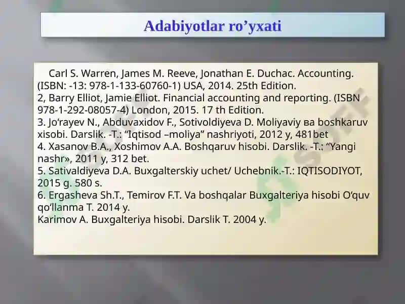 Tovar moddiy zahiralari hisobi 3