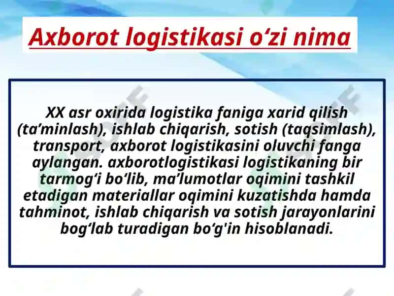 Axborot logistikasi 3
