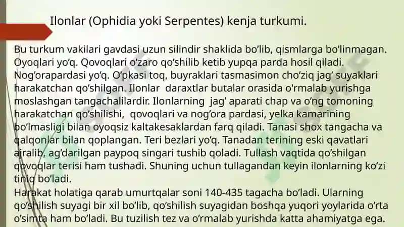 Sudralib yuruvchilar (Reptilia) sinfi 3