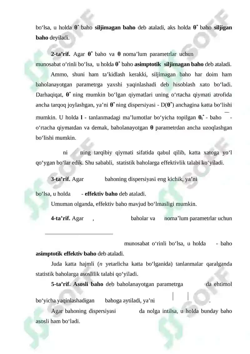 Taqsimot Parametrlarining Statistik Baholari 3