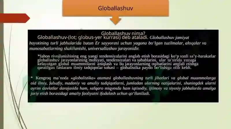 GLOBAL JARAYONLAR DIALEKTIKASI 3