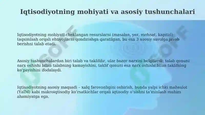 Iqtisodiyot va uning bosh maqsadi 3