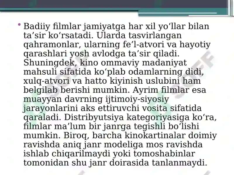 Badiiy filmlar va ommaviy ma'daniyat 3