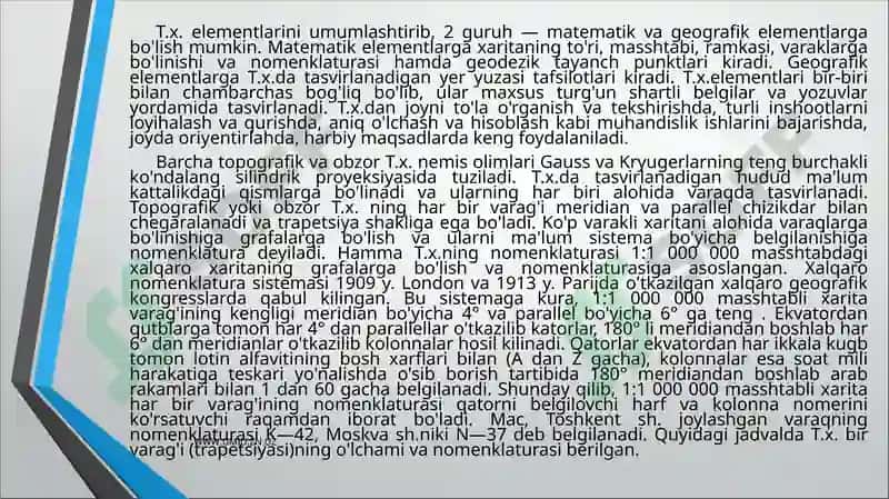 Topografik xaritalarva ularning shartli belgilari 3