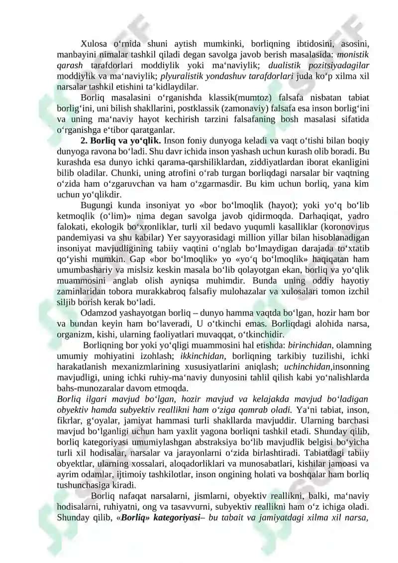 Borliq va uning funksiyalari 3