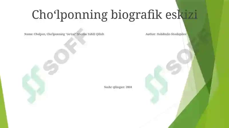Cho'lponning "Go'zal" Sherini Tahlil Qilish 3