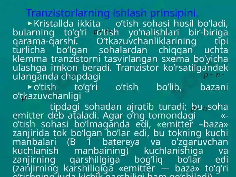 Tranzistorlar va ularning qo’llanilishi 3