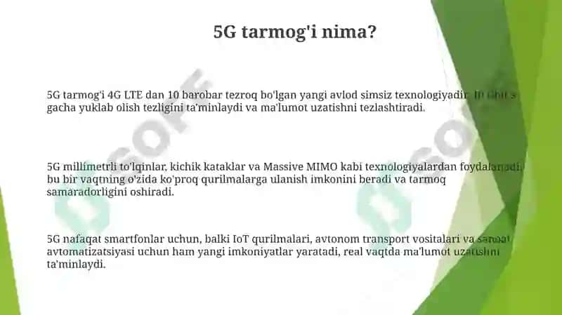 5G tarmoqhaqida 3