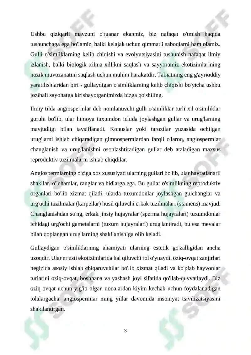 GULLI OʻSIMLIKLARNING KELIB CHIQISHI 3