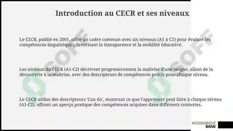 CECR (Common European Framework of Reference for Languages) 3