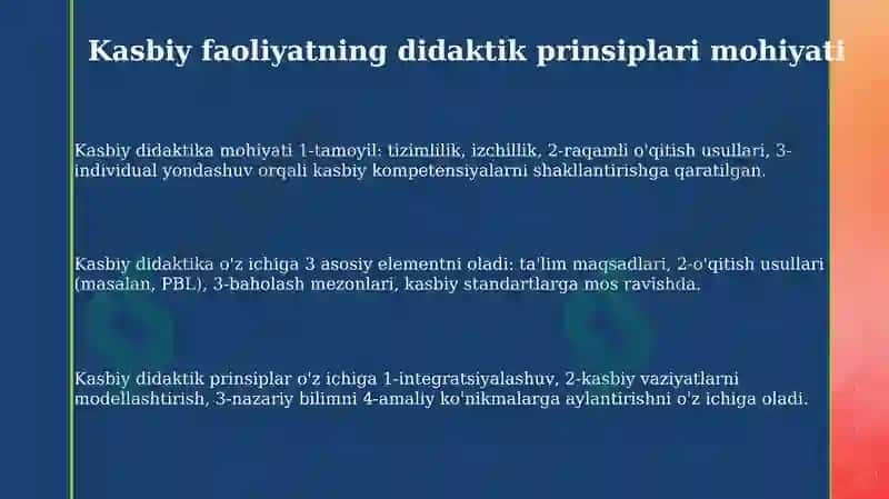 Kasbiy faoliyatning didaktik tamoyillari 3